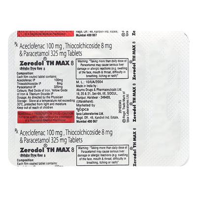 ZERODOL TH MAX 8 Tablet 10's - Pain relief-Nsa