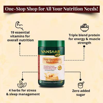 Vansaar 45+ Pro-Strength Nutrition Powder 400 gm - Speciality Medicines
