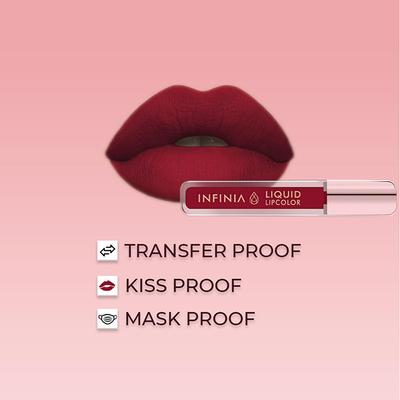 Infinia Liquid Lip Color Liquid Lipstick M 05 Long Lasting and Waterproof 5 ml - Liquid Lipsticks