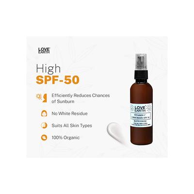 Love Earth Vitamin C Sunscreen SPF-50 for Sun's UVA, UVB Ray Protection with Vitamin C 100 ml - Body Sunscreen