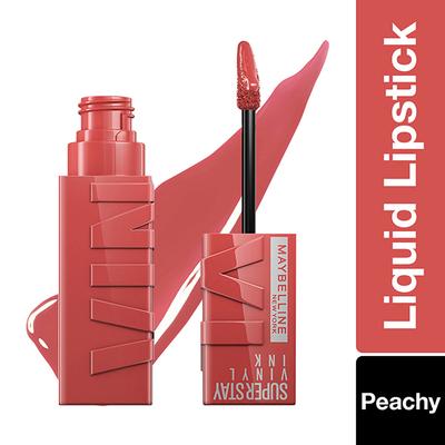 Maybelline New York Super Stay Vinyl Ink Liquid Lipstick, Peachy 4.2ml - Lipsticks