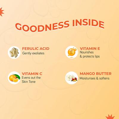 Moody Vitamin C Brightening Lip Scrub Balm with Mango Seed Butter & Turmeric 15 gm - Lip Scrubs