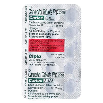 Carloc 3.125mg Tablet 15'S - Hypertension-Bet