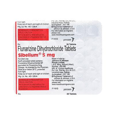 Sibelium 5mg Tablet 30'S - Migraine