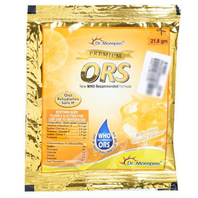 Dr.Morepen Premium ORS Powder - Refreshing Orange 21.8 g - Oral Rehydration (Ors)