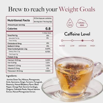 Wellbeing Nutrition Slim Adaptogenic Herbal Tea Bags 20's - Green/Herbal Teas