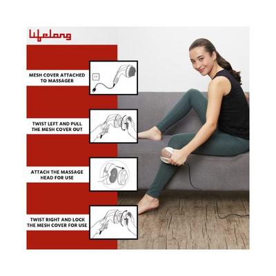 Lifelong Corded Electric Handheld Full Body Massager With 4 Massage Heads LLM27 1's - Massagers