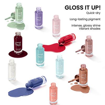 Lakme 9 To 5 Primer + Gloss Nail Color Magenta Mix 6 Ml - Nail Polish