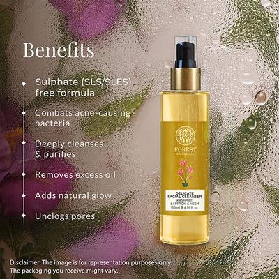 forest Essentials Delicate Facial Cleanser Kashmiri Saffron & Neem Face Wash 50ml - Face Wash & Cleansers
