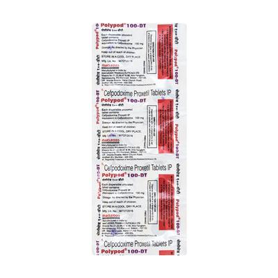 Polypod DT 100mg Tablet 10'S - Bacterial Infections-Cep