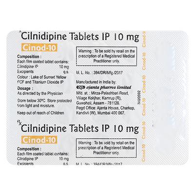 CINOD 10mg Tablet 20's - Hypertension-Cal