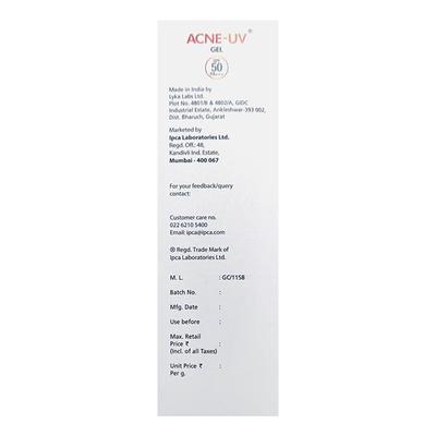 ACNE UV SPF 50 PA+++ UVA+UVB SILICONE Sunscreen Gel 100g - Sun Protectors-Emo
