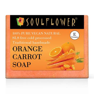 Soulflower Orange Carrot Soap 150 gm - Shower Gels & Body Wash