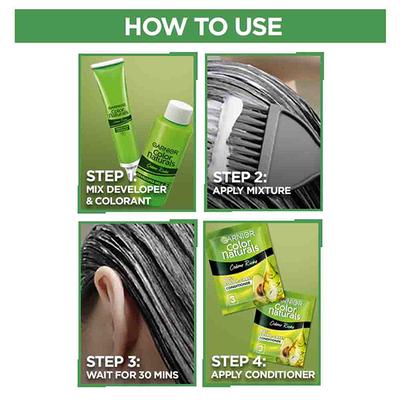 Garnier Color Naturals Creme Riche - 3 Darkest Brown (70 ml + 60 gm) - Crème