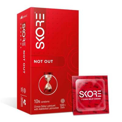 Skore Notout Climax Delay with 1500 Plus Raised Dots 10's - Plain/Flavoured Condoms