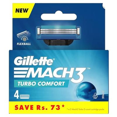 Gillette Mach 3 Turbo Comfort Cartridge 4's - Razors & Cartridges