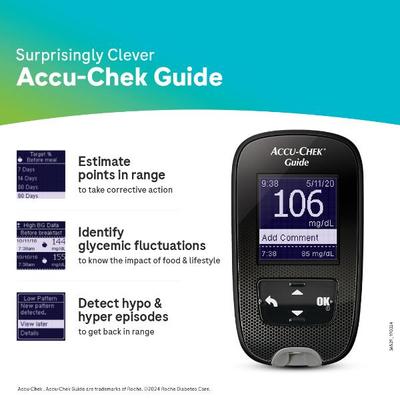 Accu-Chek Guide Glucometer Kit with Free 10 Strips - Blood Glucose Monitors/Test Strips