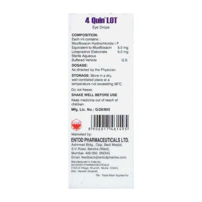 4 QUIN LOT BAK FREE Eye Drops 5ml - Eye Infections-Eaa