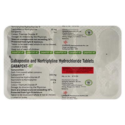 Gabapent NT Tablet 10'S - Neuropathic Pain-Dru