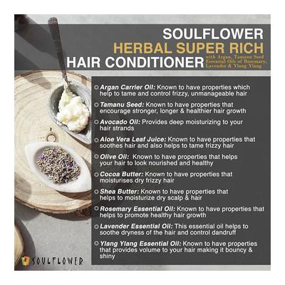 Soulflower Herbal Super Rich Conditioner - Argan & Tamanu Seed 250 ml - Conditioners