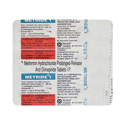 Metride 1mg Tablet 15'S - Diabetes-Ant