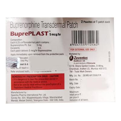 BUPREPLAST 5mcg Transdermal Patch 1's - Pain relief-Ana
