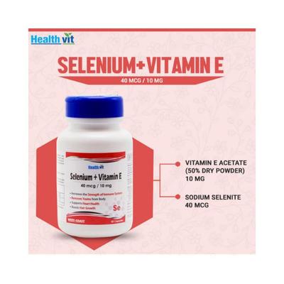 Healthvit Selenium 40 mcg Vitamin E 10 mg - Capsules 60's - Multi-Vitamins