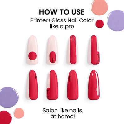 Lakme 9 To 5 Primer + Gloss Nail Color Magenta Mix 6 Ml - Nail Polish