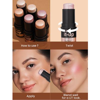 Swiss Beauty High Light It-Up Highlighter, with Vitamin E & Jojoba Complex 1-Pearl Glow 8 gm - Highlighters & Illuminators