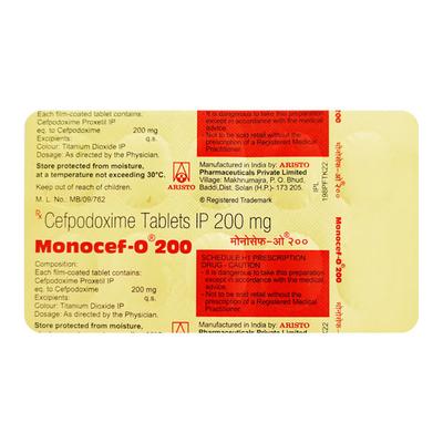 Monocef O 200mg Tablet 10'S - Bacterial Infections-Cep