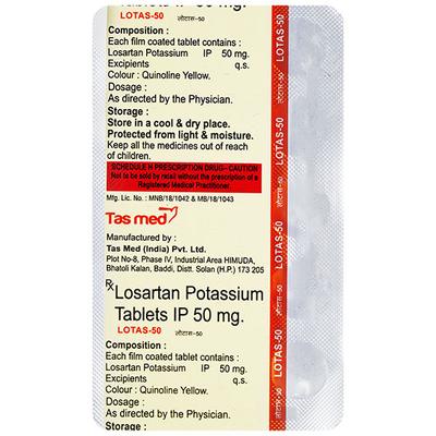 LOTAS 50mg Tablet 15's - Hypertension-Ang