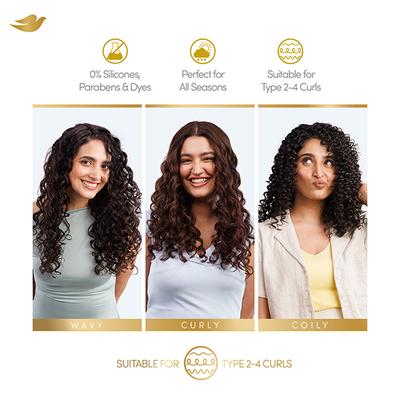 Dove Beautiful Curls Sulphate Free Hydrating Shampoo, No Parabens & Dyes, for Smooth Bouncy Shiny Curls Hair 380ml - Shampoos