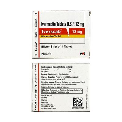 Iverscab 12mg Tablet 1's - Parasitic Worms-Ant