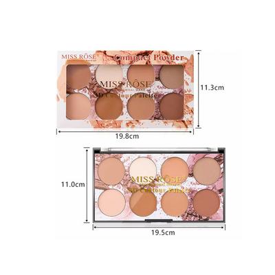Miss Rose Professional 8 Color Face Highlighting & Contour Palette 7003 - 050N 01 20 gm - Face Palettes