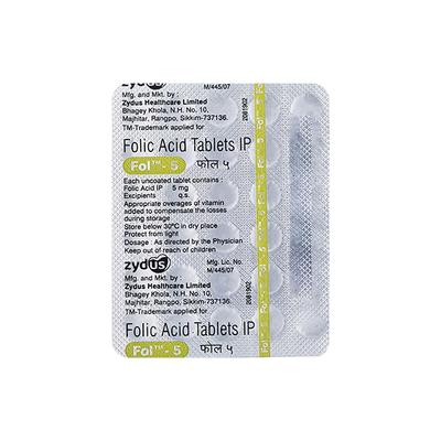 FOL 5mg Tablet 30'S - Iron Supplement/Anaemia-Vma