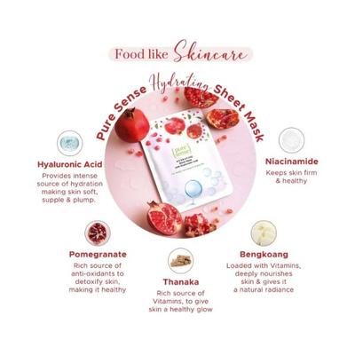 PureSense Hydrating Sheet Mask with Hyaluronic Acid For Deeply Nourished and Plump Skin 15 ml - Sheet Masks