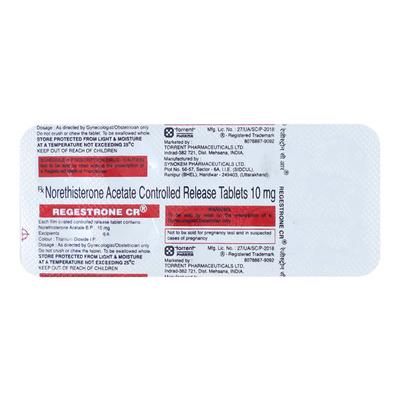 Regestrone CR 10mg Tablet 10'S - Hormonal Therapy-Oes