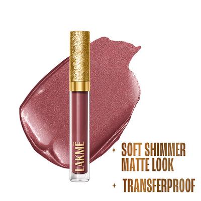 Lakme Be-Jewel Shimmer Lip Liquid, Luminous Matte Finish - 301 Iced Espresso 3.5 ml - Liquid Lipsticks