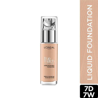 L'Oreal Paris True Match Super Blendable Liquid Foundation Golden Amber 7D7W 30 Gm - Foundation
