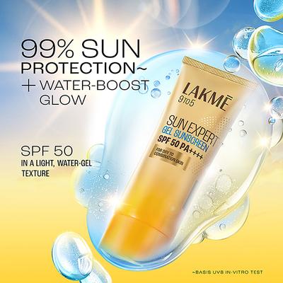 Lakme Gel Sunscreen for Bright Hydrated Skin, SPF 50 PA++++, No White Cast, In Vivo Tested, 100 ml - Face Sunscreen