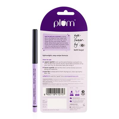Plum Eye-Swear-By Kohl Kajal - Creamy Smooth Deep Black 0.35gm - Kajal & Kohls