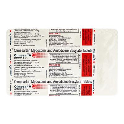 Olmesar A 40mg Tablet 15'S - Hypertension-Ana
