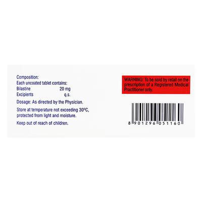 BILASURE 20mg Tablet 10's - Allergies-Ant