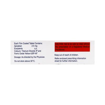 ELIXABAN 2.5 Tablet 10's - Blood Clot-Ant
