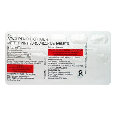 Istamet 50/1000mg Tablet 15'S - Diabetes-Ant