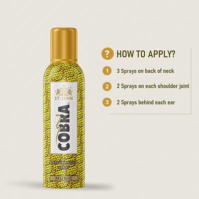 St. John Cobra True Man Body Spray 100 ml + Cobra Music Body Spray 100 ml - Men Deodorants/Roll-Ons