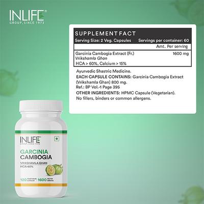 INLIFE Garcinia Cambogia 1600 mg Vegetarian Capsules 120's - Weight Loss
