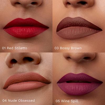 Pilgrim Always on top Mini Liquid Lipstick 4 in 1 Pack Smudgeproof, Hydrating & Lightweight 4 ml - Liquid Lipsticks