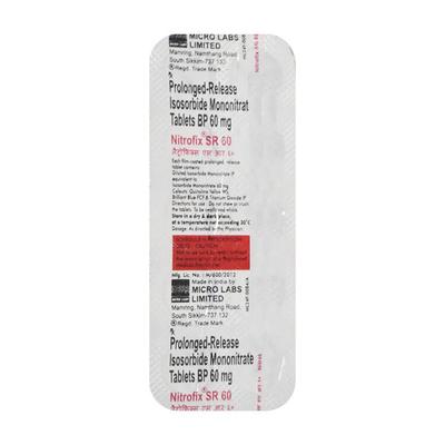 Nitrofix SR 60mg Tablet 10'S - Angina