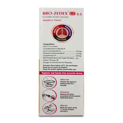 BRO ZEDEX LS 0.5 RASPBERRY FLAVOUR Expectorant 60ml - Cough And Cold-Cou
